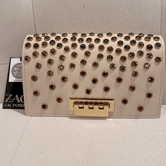 Zac Posen crystal adorned cross body/clutch bag - Picture 1 of 9